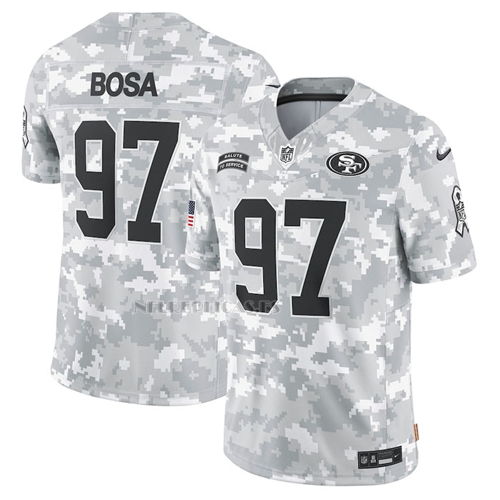 Camiseta NFL Limited San Francisco 49ers Nick Bosa 2024 Salute To Service Gris